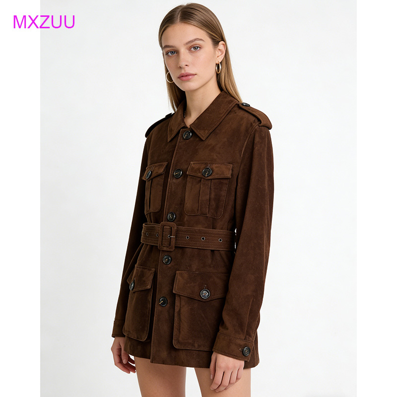 Chaqueta de Cuero Suede Marrón - Baby Clothing High End reseña y precio
