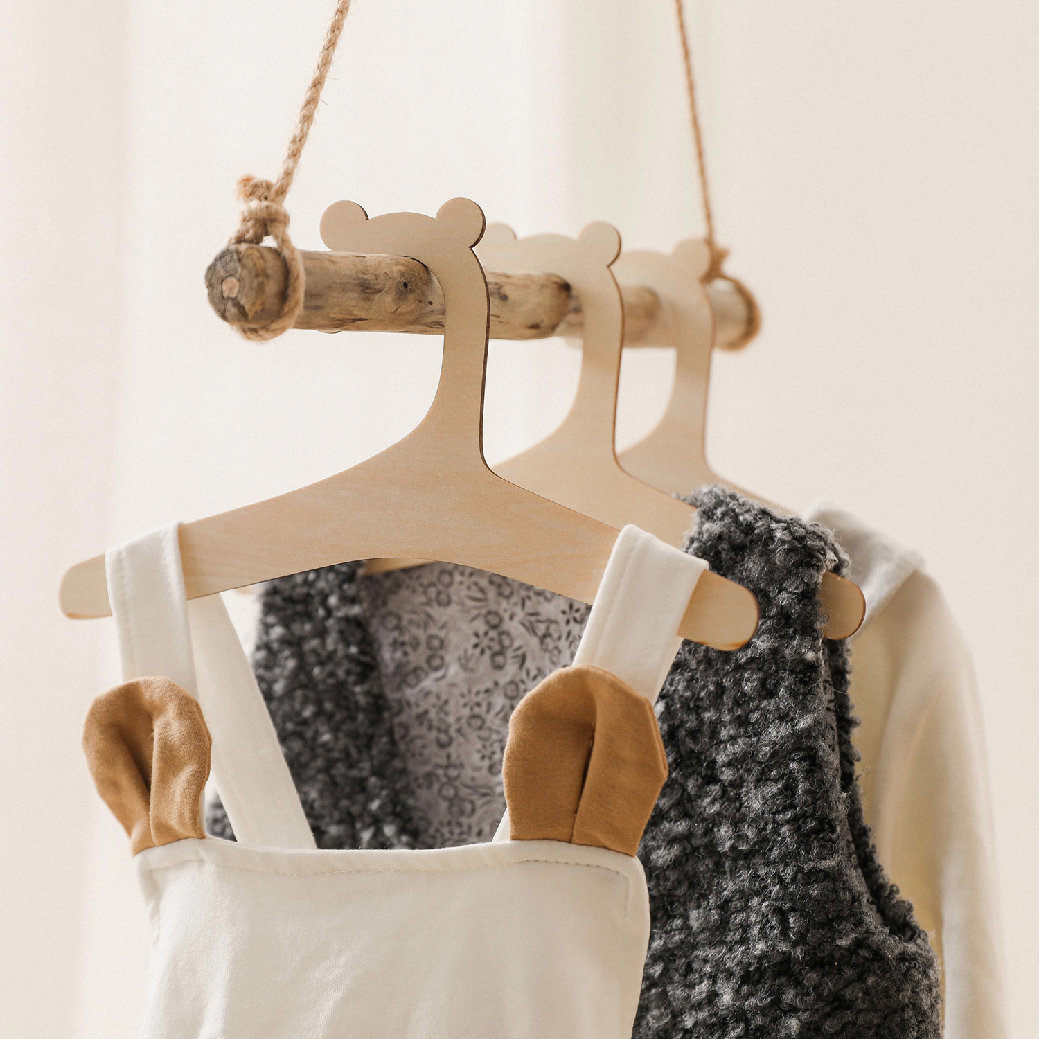 5/10 Uds. Perchas de madera pa - Baby Clothing Hanging Rack reseña y precio